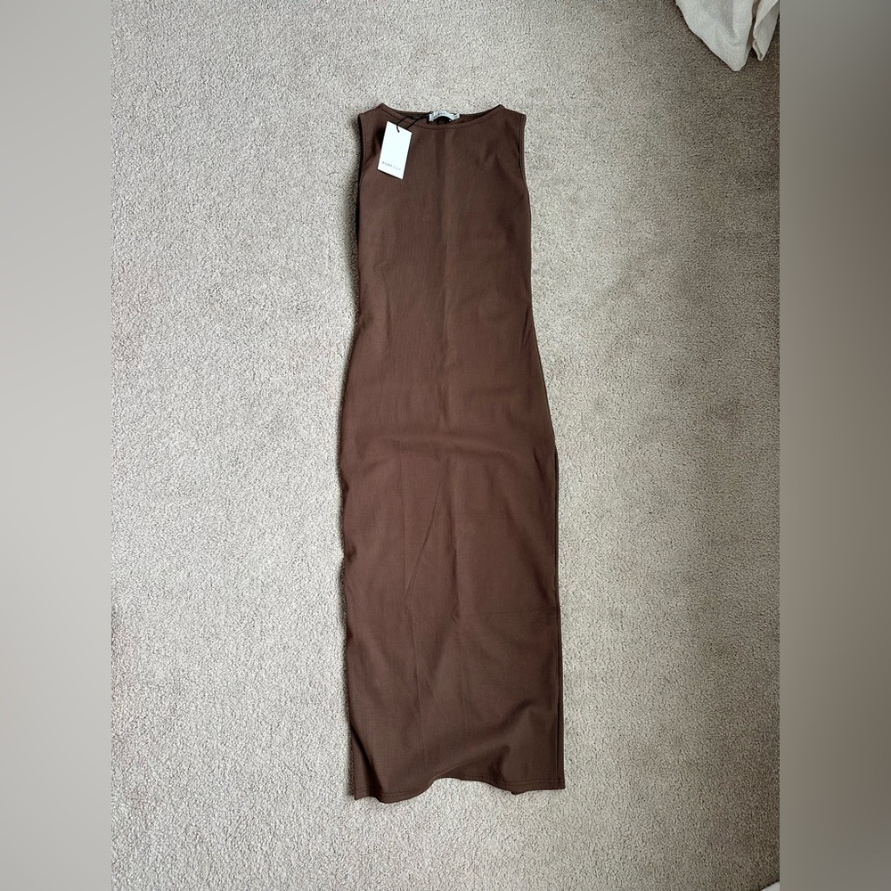 BUMPSUIT ribbed boat neck dress